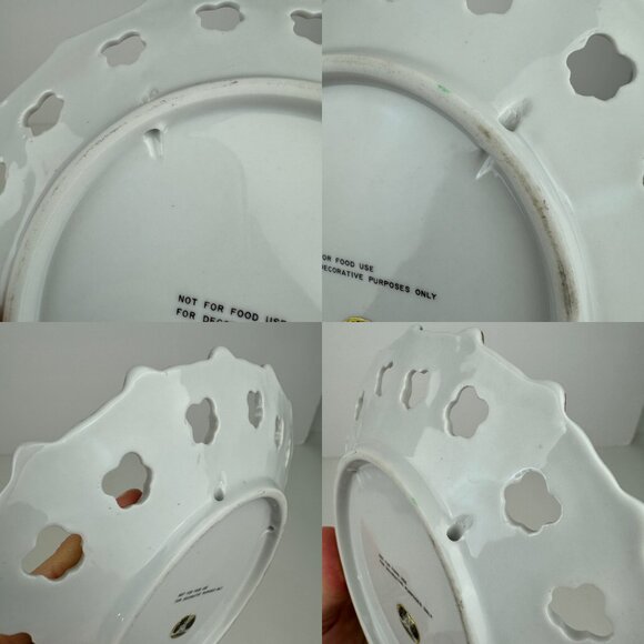 Vtg Alaska USA Souvenir Decorative Plate Dish Gold Accent Imagery Wildlife 7inch - Picture 11 of 12